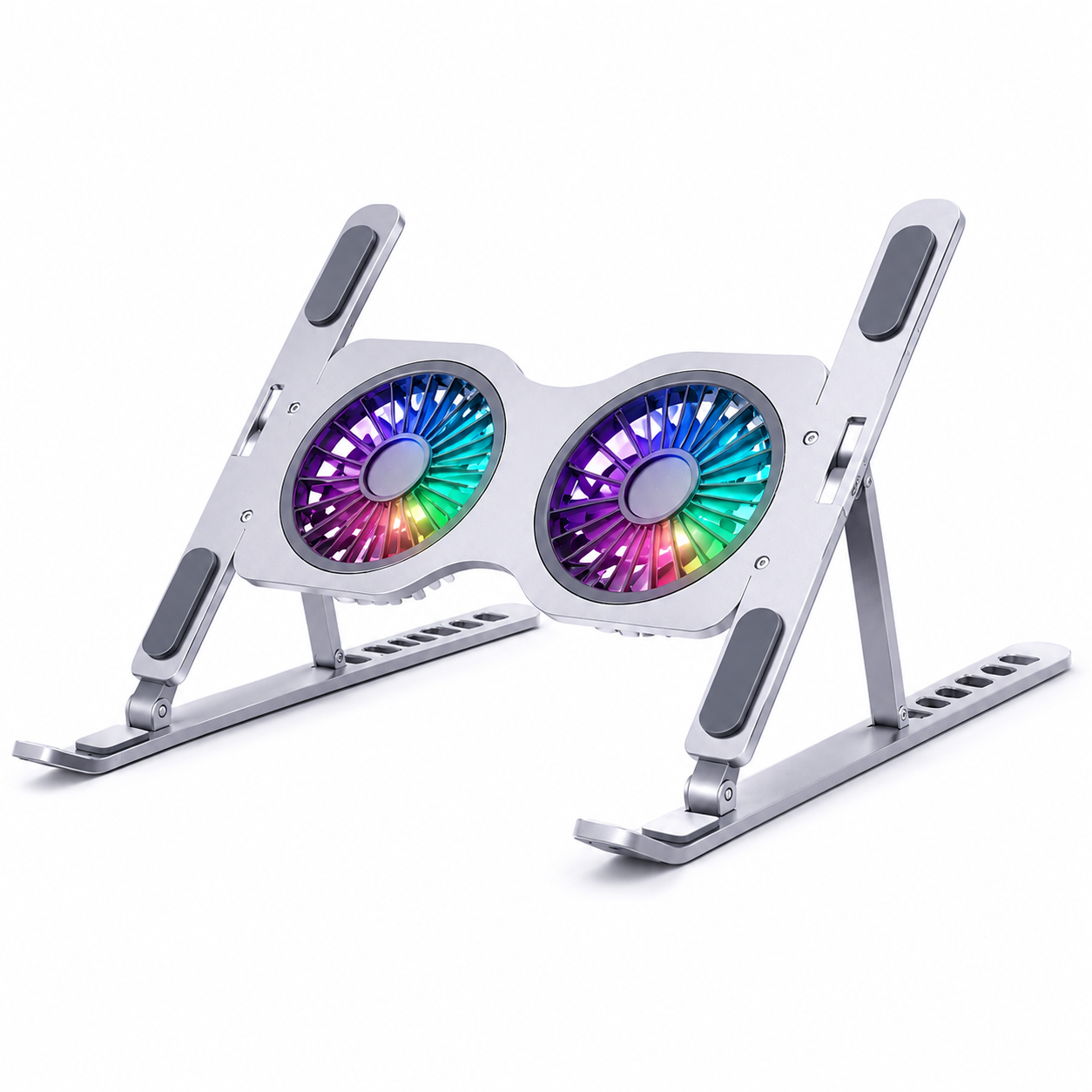Adjustable Laptop Cooling Stand with Dual RGB Fans